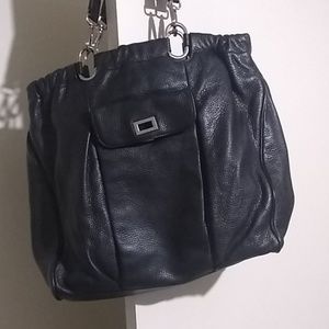 Cute large black leather purse